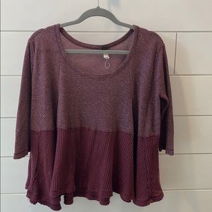 Free People 3 quarter sleeve shirt